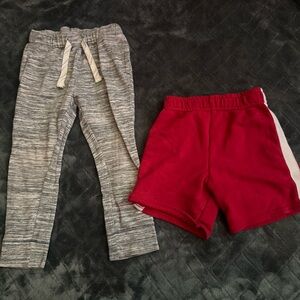Cat & Jack Gray Joggers and Red Shorts Set